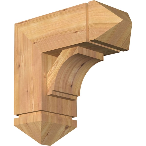 Ekena Millwork Imperial Arts and Crafts Smooth Bracket w/ Offset Brace, Western Red Cedar, 7 1/2"W x 18"D x 18"H BKT0806X18X18IMP03SWR - main